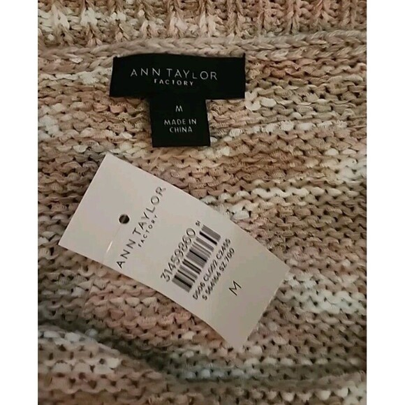 NWT Ann Taylor Sleevless Top Womens Medium Pink Beige Knit New - Picture 5 of 7